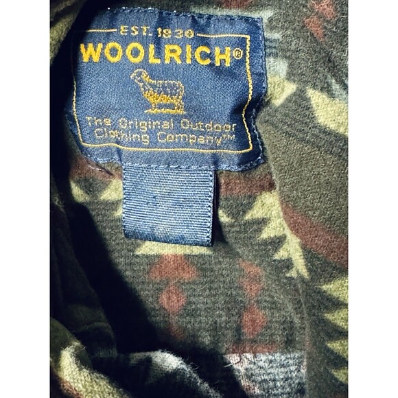 Woolrich Flannel Deep Hunter Southwest Blanket Aztec Button Down Shirt L ? - Picture 4 of 6